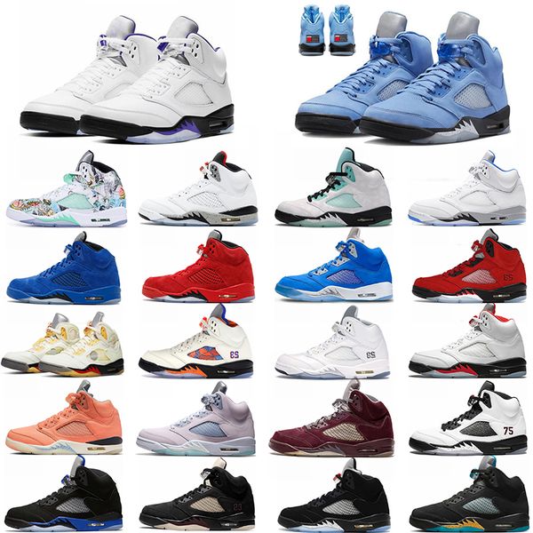 

2023 basketball shoes jumpman 5s men women 5 unc oreo racer blue pinksicle orange peel outdoor sports trainers sneakers 36-47