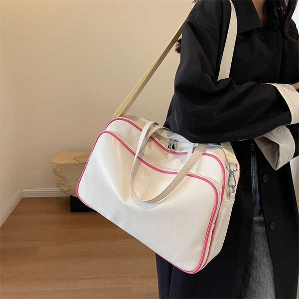 

fitness bag pu leather sports large capacity luggage bag for women's portable outdoor short distance travel bag