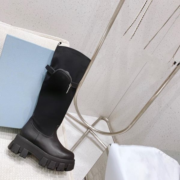 

designer women's long boots made of imported cowhide, women's raised boots are fashionable and elegant detailed information search, Black