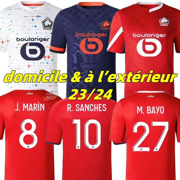 

23 24 lille soccer jerseys 2023 2024 beige tee shirts bamba yazici football shirts j. david r.sanches t.weah .araujo maillot de losc domic, Black;yellow