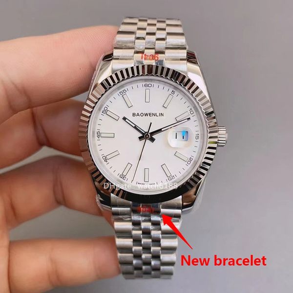 

luxury men's automatic mechanical watch u1 new double headed five beads 904l steel case sapphire waterproof oyster watch 126334 white s, Slivery;brown