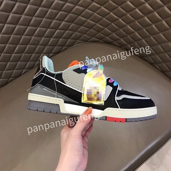 

new designer sports shoes casual shoes calfskin leather white blue letter overlay platfor low sports shoes training shoes sizes 39-44 rd2209, Black