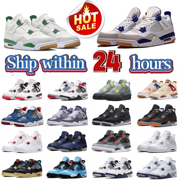 

more colour 4s mens basketball shoes military black cat canvas university blue red thunder cactus jack midnight men women trainers outdoor s