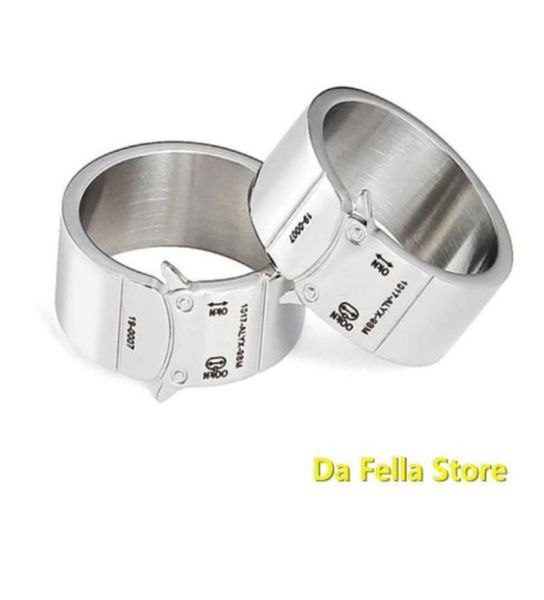 

cluster rings alyx 2021 men women 1017 9sm smooth buckle ring stainless steel colorfast metal engraved2428848, Golden;silver