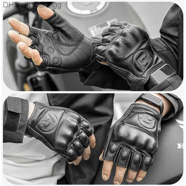 

rockbros motorcycle gloves breathable summer motorcycle half gloves shockproof cycling gloves outdoor touch screen gloves q230825, Black