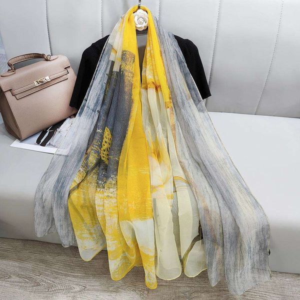 

sunscreen scarf soft gauze womens summer travel p shawl beach, Blue;gray