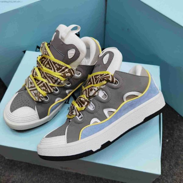 

2022 men sneaker mesh woven womens lace-up designer shoes style 90s extraordinary embossed leather curb sneakers in nappa calfskin shoe no36, Black