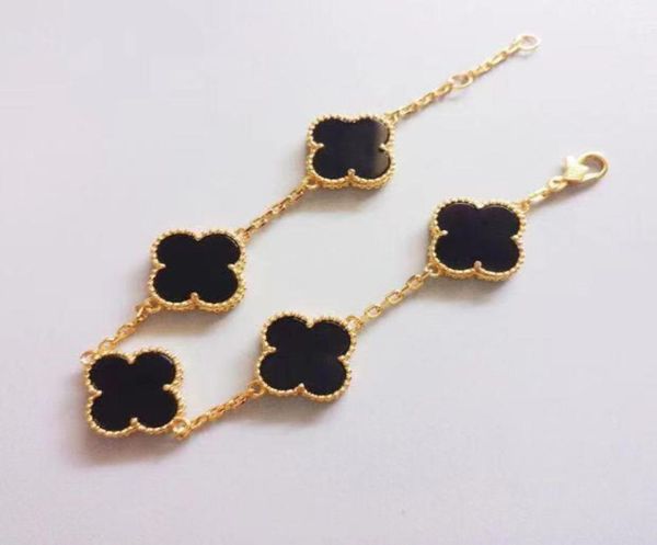 

2021 luxury goods 5 flowers classic fashion four leaf clover bracelet gold chain shell bracelets charm brand bangle hand jewelry m3348861, Red;brown