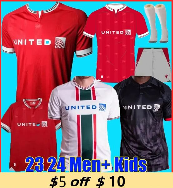 

23 24 wrexham soccer jerseys 2023 2024 s. boden f. takyi p. rutherford s. wedgbury allsopp billy ashcroft football shirt men kids kits full, Black;yellow