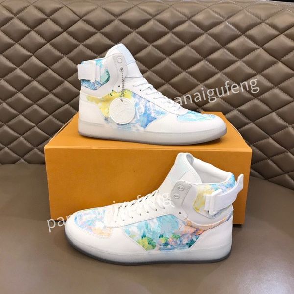 

luxury designer casual shoes white black blue red calf leather lace-up sneaker rubber sole trainers flatplatform sneakers rd2208010 39-45