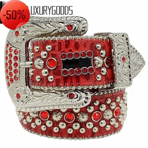 

2022 designer belt bb simon belts for men women shiny diamond belt the trojan red jet ab cintura uomo boosluxurygoods210zbbjj, Blue;gray