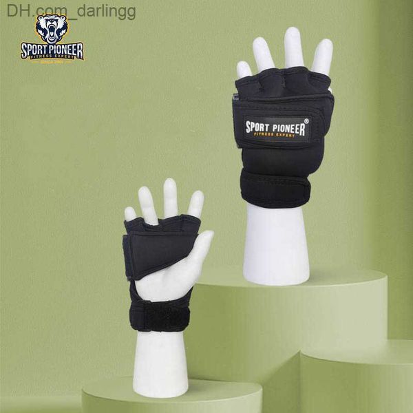 

fitness neoprene 1.5kg weighted gloves for cardio heavy hands (pair) gym exercise fitness running protect q230825, Black