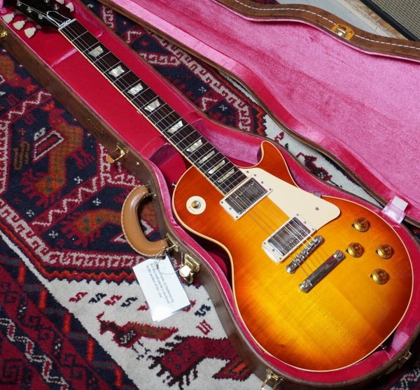 

cs murphy lab 1958 les standard washed cherry sunburst ultra light aged electric guitar