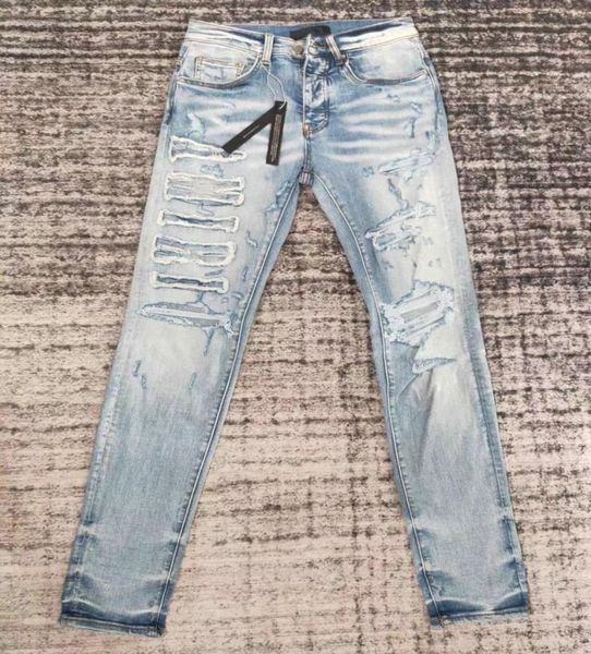 

phm369 men039s distressed ripped skinny jeans fashion mens jeans slim motorcycle moto biker causal mens denim pants hip hop men1851940, Blue