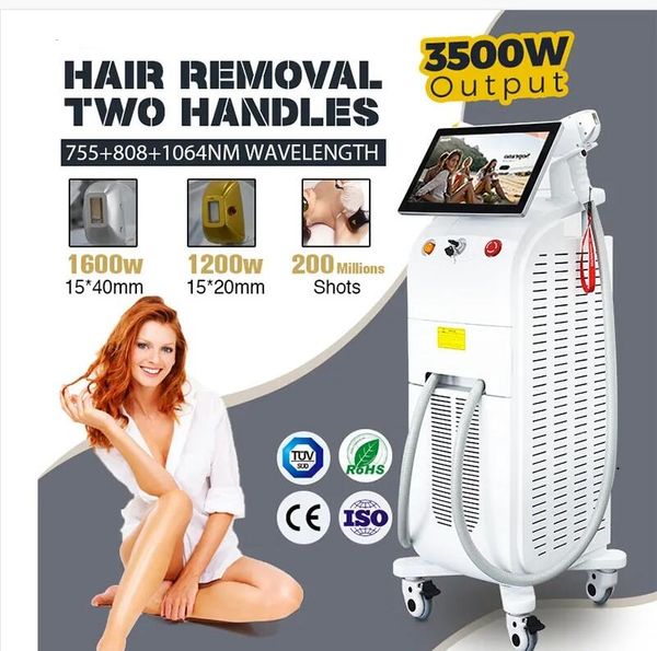 

755 808 1064 nm diode laser cooling ice point hair removal triple wave lazer hair remove machine for dark white skin with 2 handles beauty m, Black