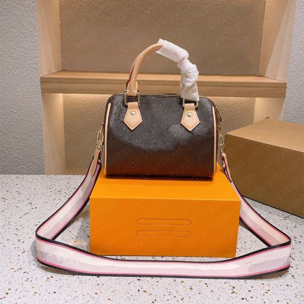 

fashion womens genuine leather handbag designer small nylon strap crossbody purse women shoulder bags pattern flowers lady clutch bag pillow