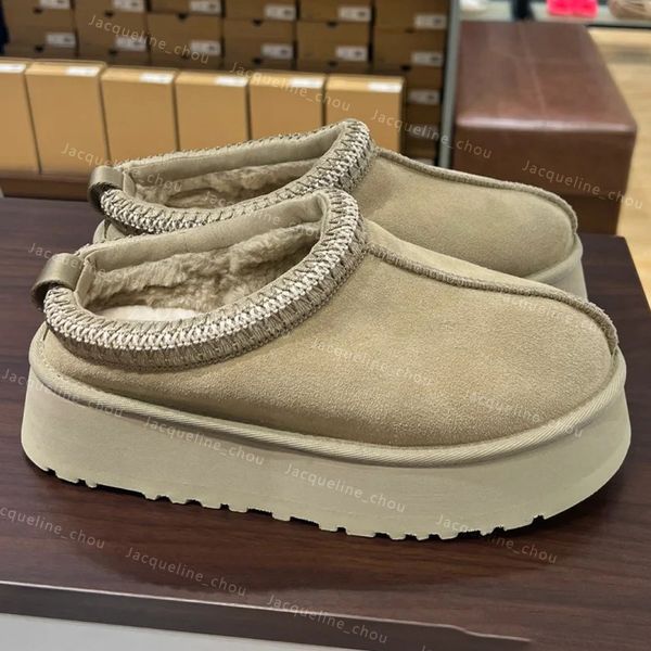 

winter tazz slippers mustard seed platform boots designer winter australia snow boot tasman slipper fluffy mules real leather australie fur, Black