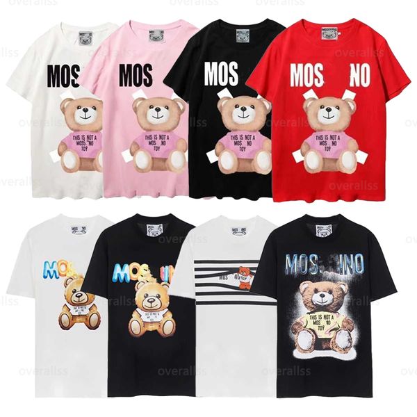 

designer womens t-shirt summer luxury brands graphic tee cartoon bear stamp loose cotton round neck for outdoor leisure couple mens womens, Black