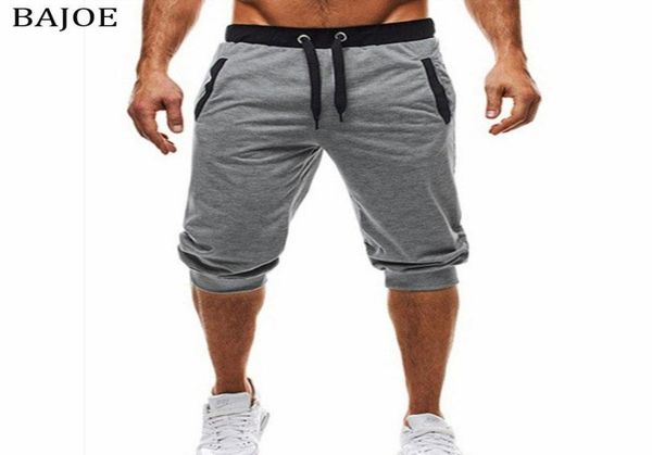 

summer men joggers men knee length shorts color patchwork joggers short sweatpants trousers men bermuda shorts masculina5023969, Black