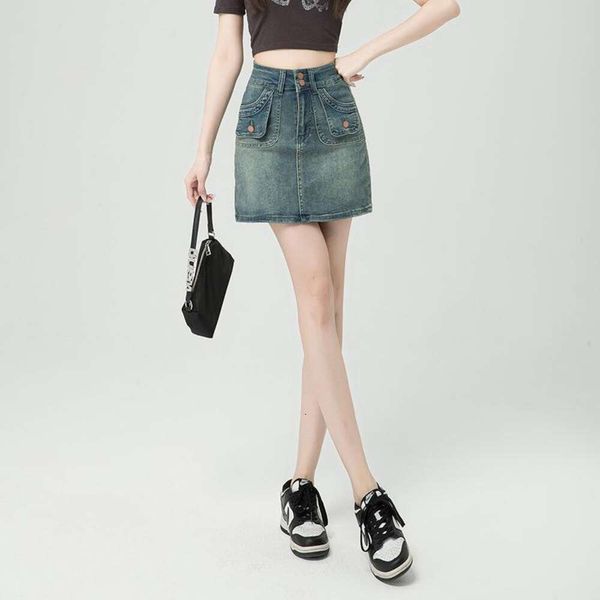 

denim skirt for women summer style elastic hip millenniums, Black