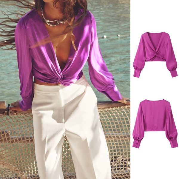 

women's t-shirt unizera summer women's wear european and american style french open back small pleated long sleeve standing neck o, White
