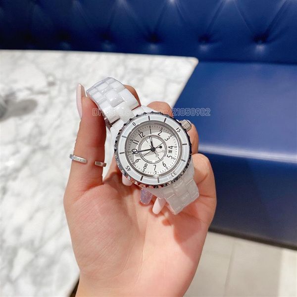 

coco white ceramic bracelet women watch woman quartz fashion design watches lady wristwatch perfectwatches arabic number dial girl316b, Slivery;brown
