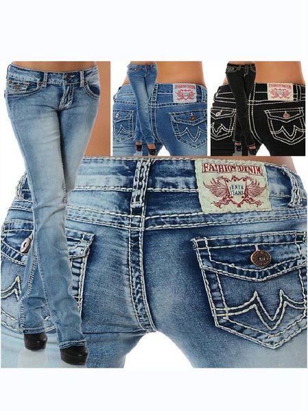 

women's jeans oversize woman skinny denim pencil women mid waist pockets casual pants female elastic trousers 230825, Blue