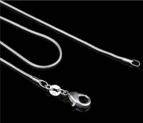 

necklaces drop shippng 20pcs/lot sterling sier 1mm snake chain 16inch 24 inch, sier jewelry,sier fashion chain necklace, Silver