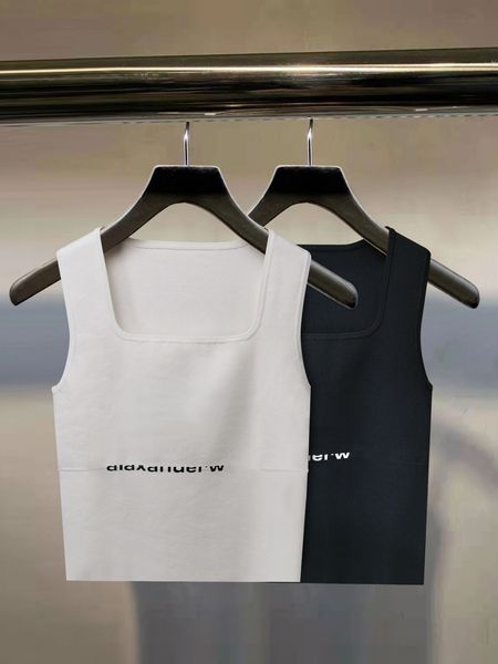 

spring/summer fashion square neck slim fit knitted tank bottom tee, White