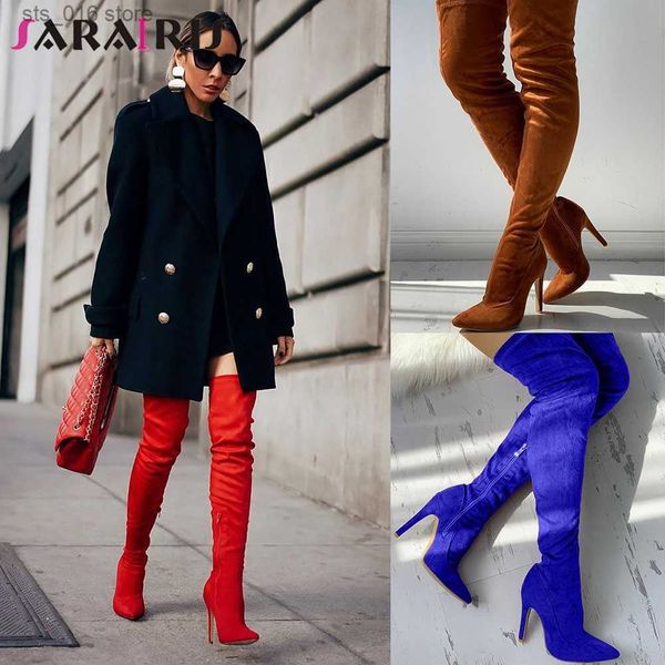 

boots autumn spring party over the knee boots women thin high heels flack slim thigh boots female fashion mature concise shoes t230824, Black
