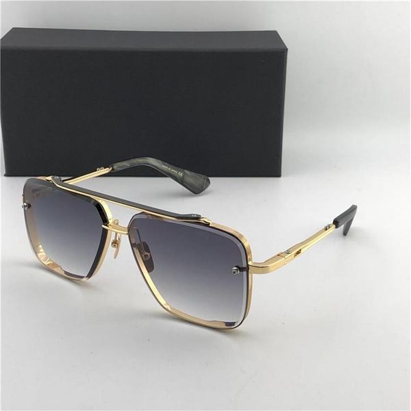 

whole-luxury- matte black 121 square sunglasses brown gradient lenses sun glasses men designer sunglasses new with box2539, White;black