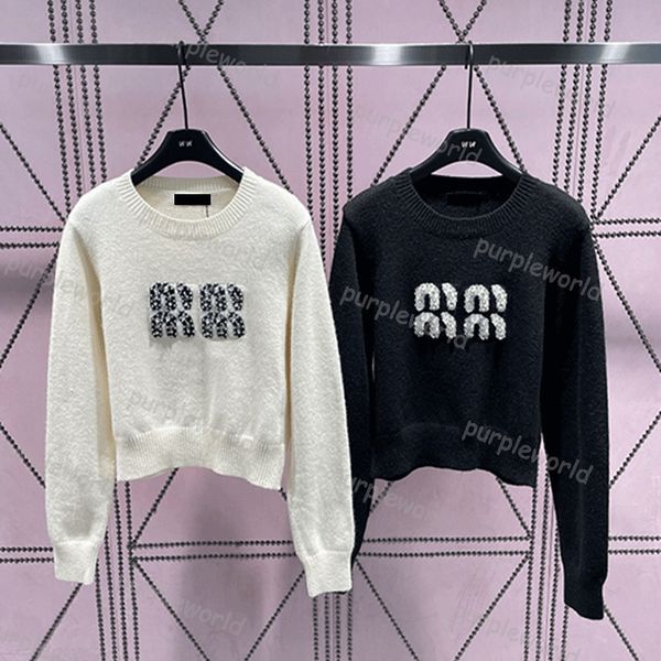 

winter womens sweater knitwear stylish letter embroidery design pullover casual jacket, White