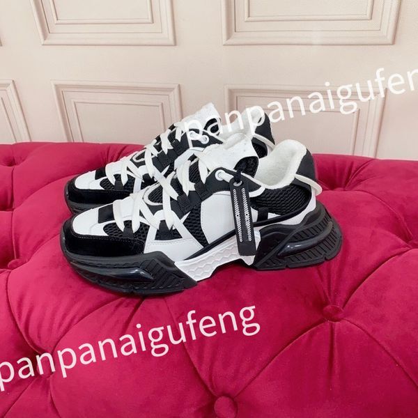 

new designer sports shoes casual shoes calfskin leather white blue letter overlay platfor low sports shoes training shoes sizes 39-45 fd2305, Black