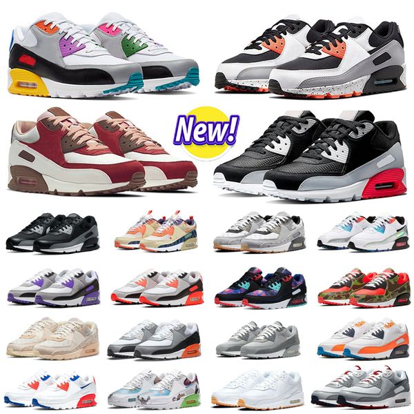 

2023 sports 90 sneakers running shoes men classic triple mesh black white woman trainer laser blue designer breathable outdoor walking eur 3