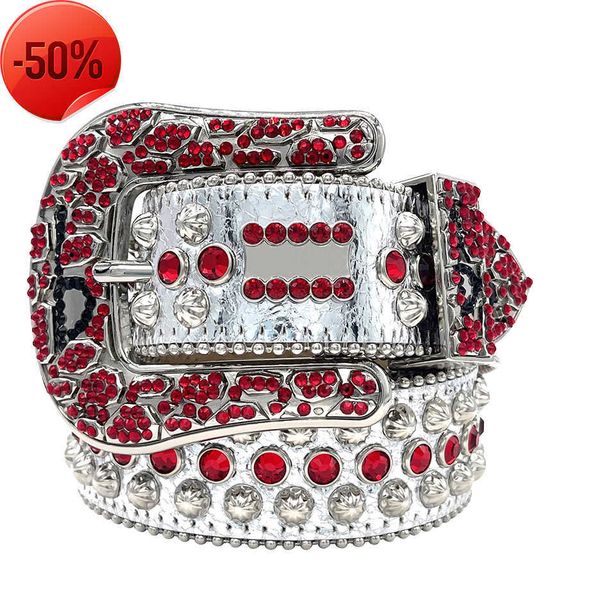 

with red b bb simon belt of needle full rhinestone black red belts for men womens waistbandsljj, Blue;gray