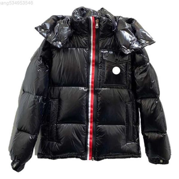 

designer mens down jackets embroidered badge womens hooded outerwear parkas winter warm 7dqb, Black