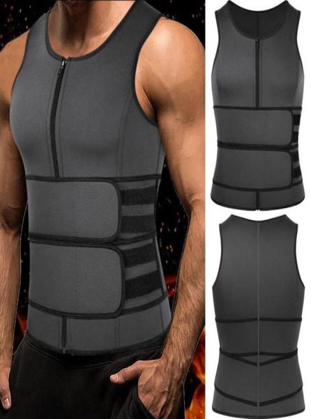 

neoprene sweat vest for men waist trainer vest adjustable workout body shaper with double zipper for sauna suit men33182571584896, Black;brown