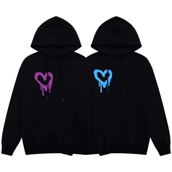 

mens hoodies sweatshirts designer hooded angel letter graffiti love print casual clothing s-xl, Black