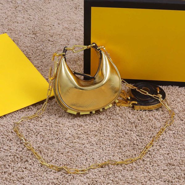 

outdoor designer bags tote mini cowhide letter underarm chain shoulder crescent moon cute women's bag fen bags uxg7