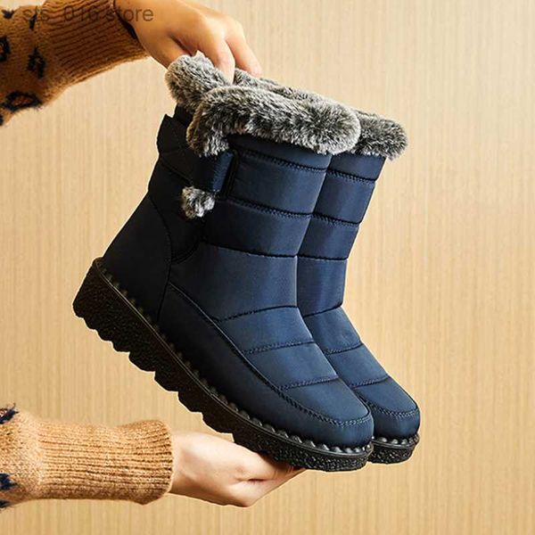 

boots waterproof winter boots for women 2023 new faux fur long plush snow boots woman platform ankle boots warm cotton couples shoes t230824, Black