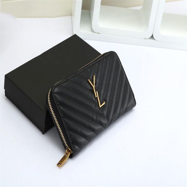 

fashion women's wallet leather wallet single zipper ladies long classical with box card 30452475, Red;black