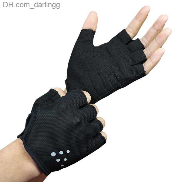 

sports cycling gloves men women dot gloves half finger bike gloves q230825, Black
