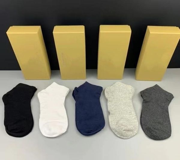 

21ss luxur socks for mens and womens sport long sock 100 cotton whole couple 5 pcs with box7194069, Black
