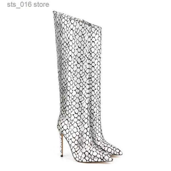 

boots 2023 new women's boots stone pattern gorgeous colorful high-heeled boots fashion nightclub party women's boots t230824, Black