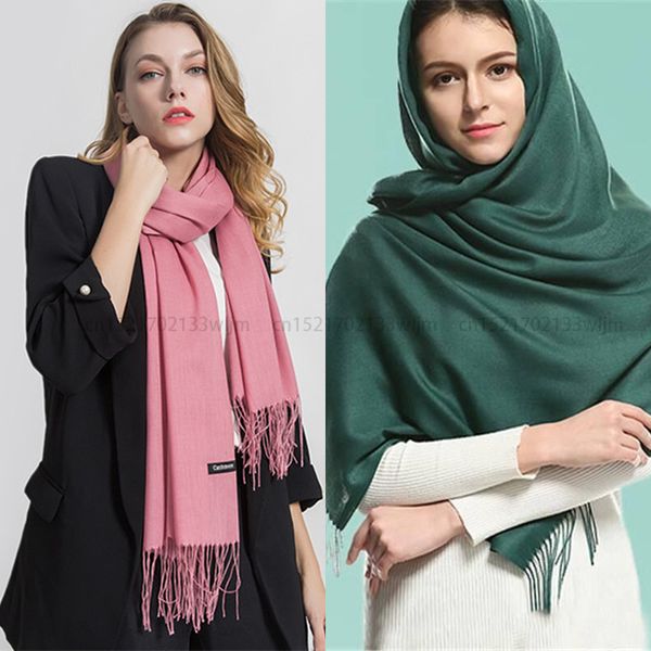 

scarves fashion winter women scarf thin shawls and wraps lady solid female hijab stoles long cashmere pashmina foulard head 230825, Blue;gray