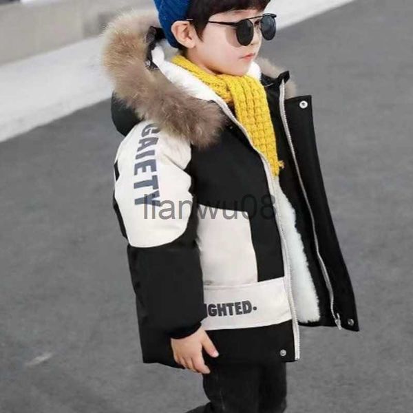 

down coat new boy winter down jacket baby thickness kids coats children autumn winter 2023a034 x0825, Blue;gray