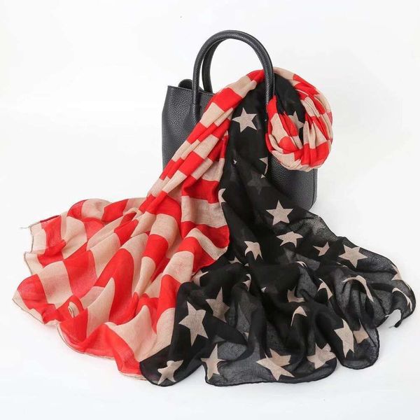 

selling balinese american flag print scarf beach sunscreen shawl, Blue;gray