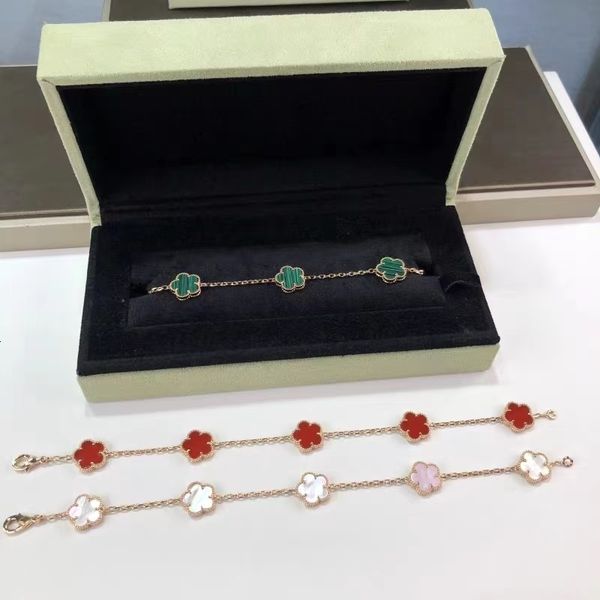 

bangle luxury s925 silver red agate flower women bracelets men plating 18k gold bracelet fashion jewelry gift 230824, Black
