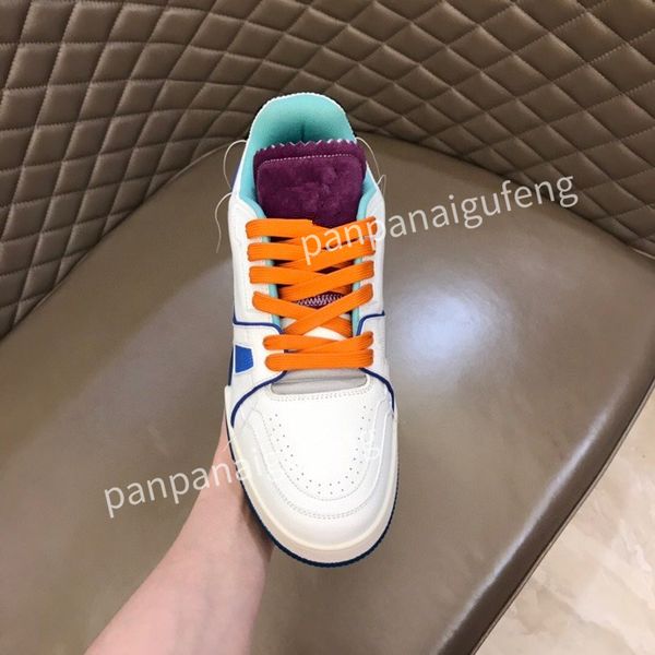 

2023 r sports shoes casual shoes calfskin leather white red blue letter overlay platfor low sports shoes training shoes sizes 39-44 rd220901, Black