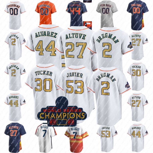 

yordan alvarez 2023 gold collection baseball jersey jose abreu yuli gurriel jeremy pena alex bregman kyle tucker jose altuve framber valdez, Blue;black